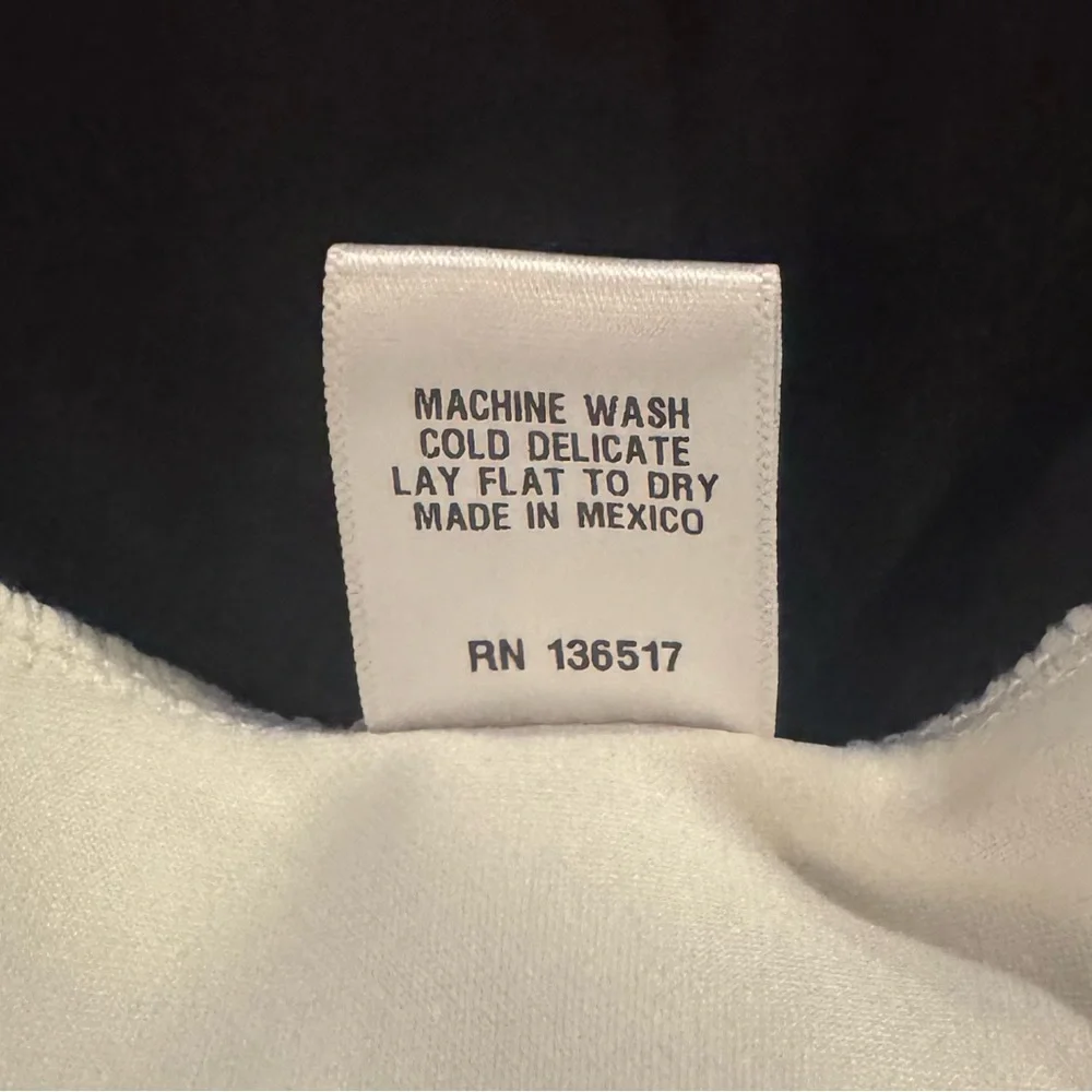 Loveappella Black & White Colorblock Wrap Dress Spaghetti Strap Size L EUC - Picture 6 of 7